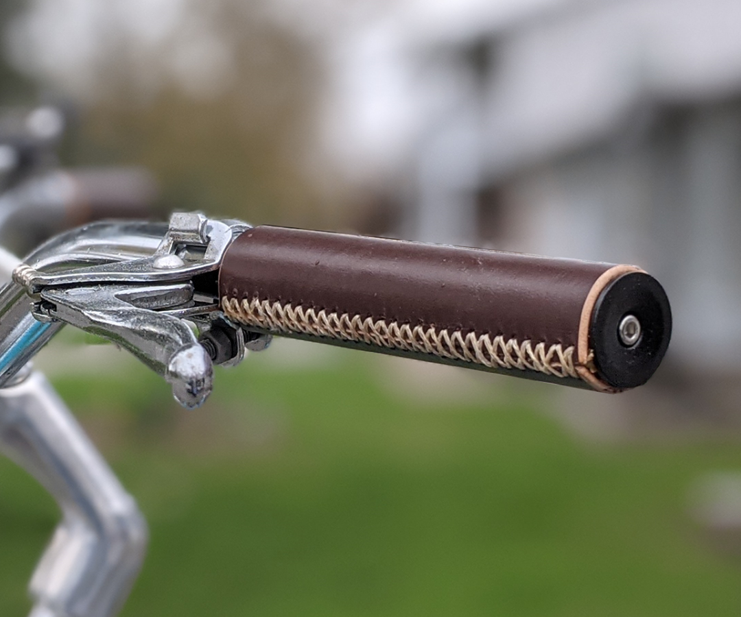Leather Corset Stitch Bicycle Handlebar Grips