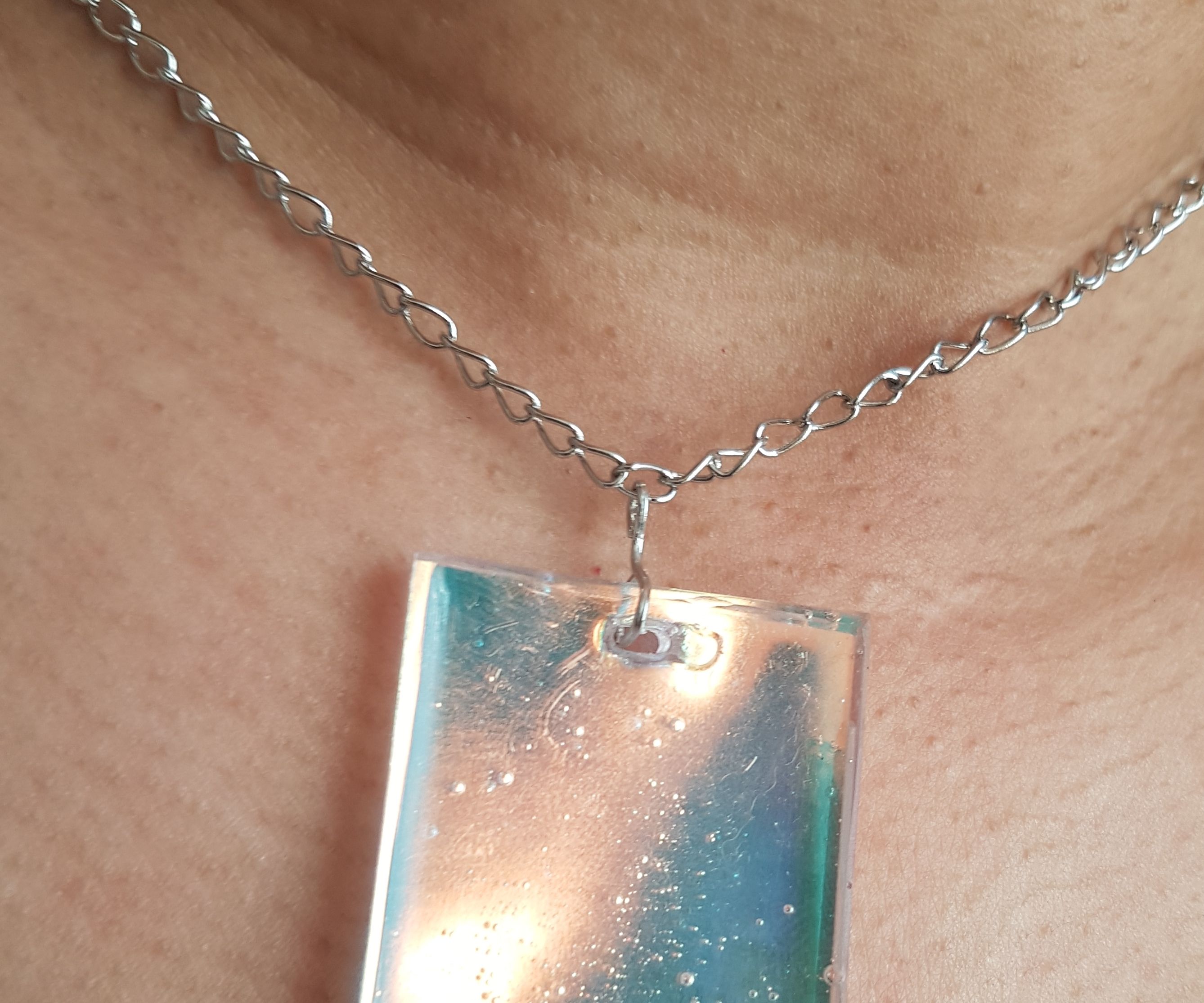 Epoxy / UV Resin + Dichroic Film Pendent
