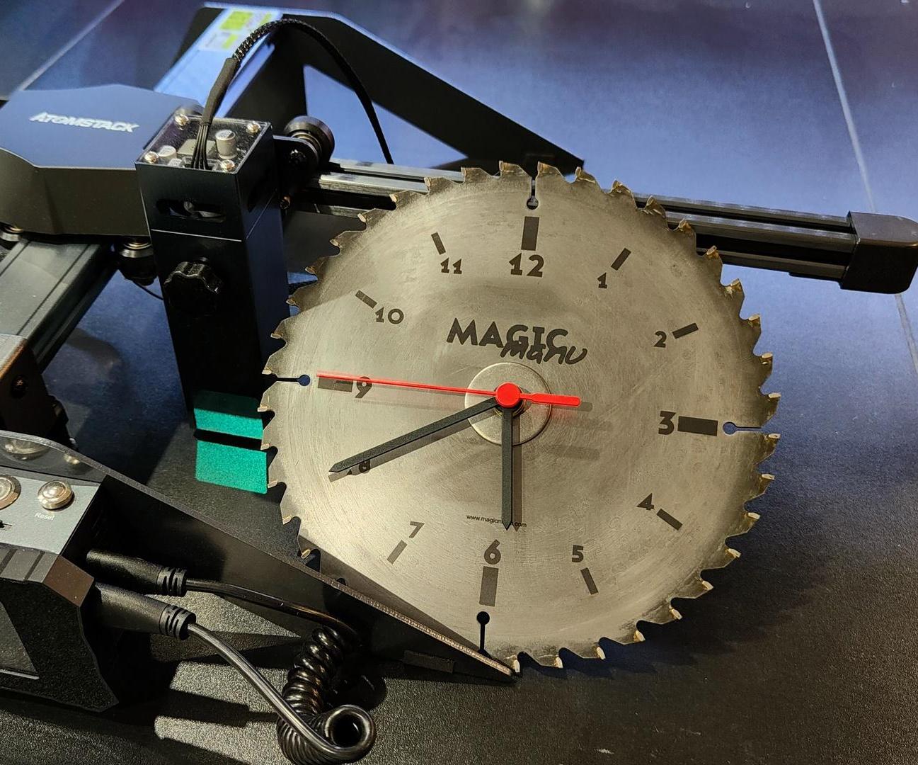 A Clock With a Laser Engraved Saw Blade