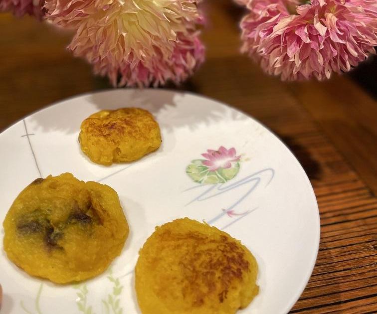 Pumpkin Pancake with Red Bean!