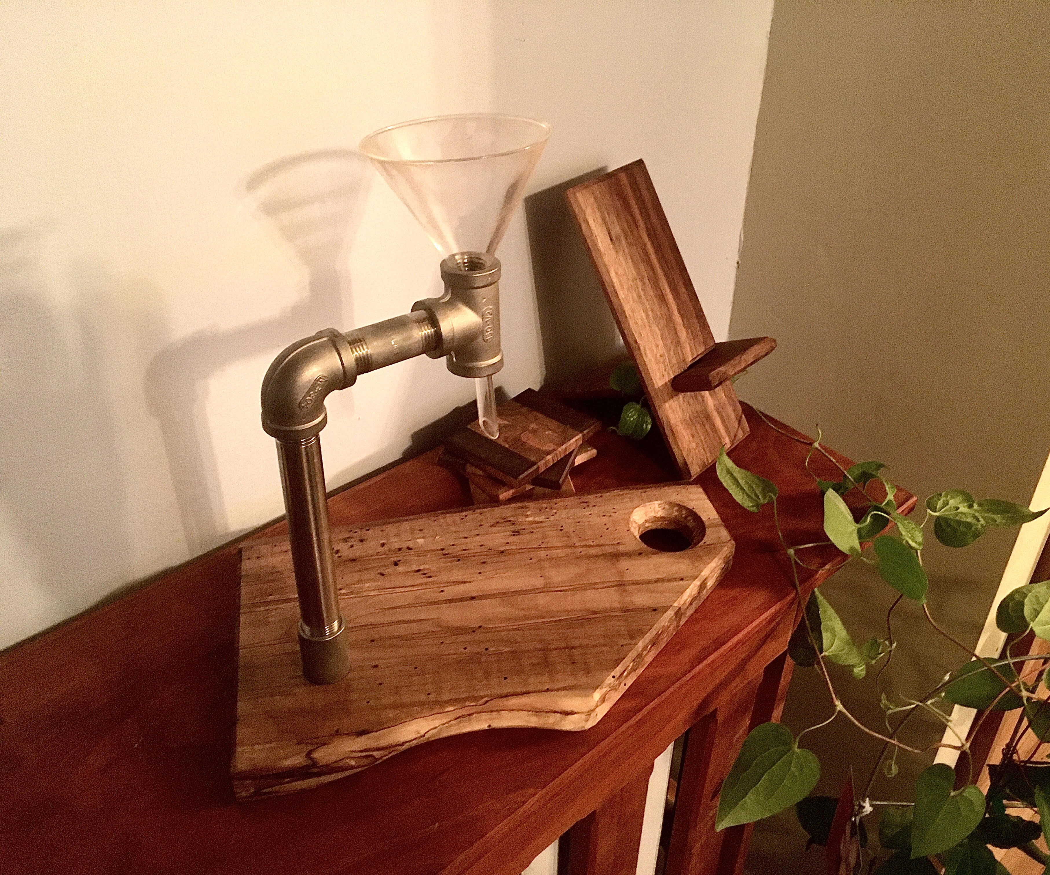 Reclaimed Maple & Stainless Steel Coffee Pour Over