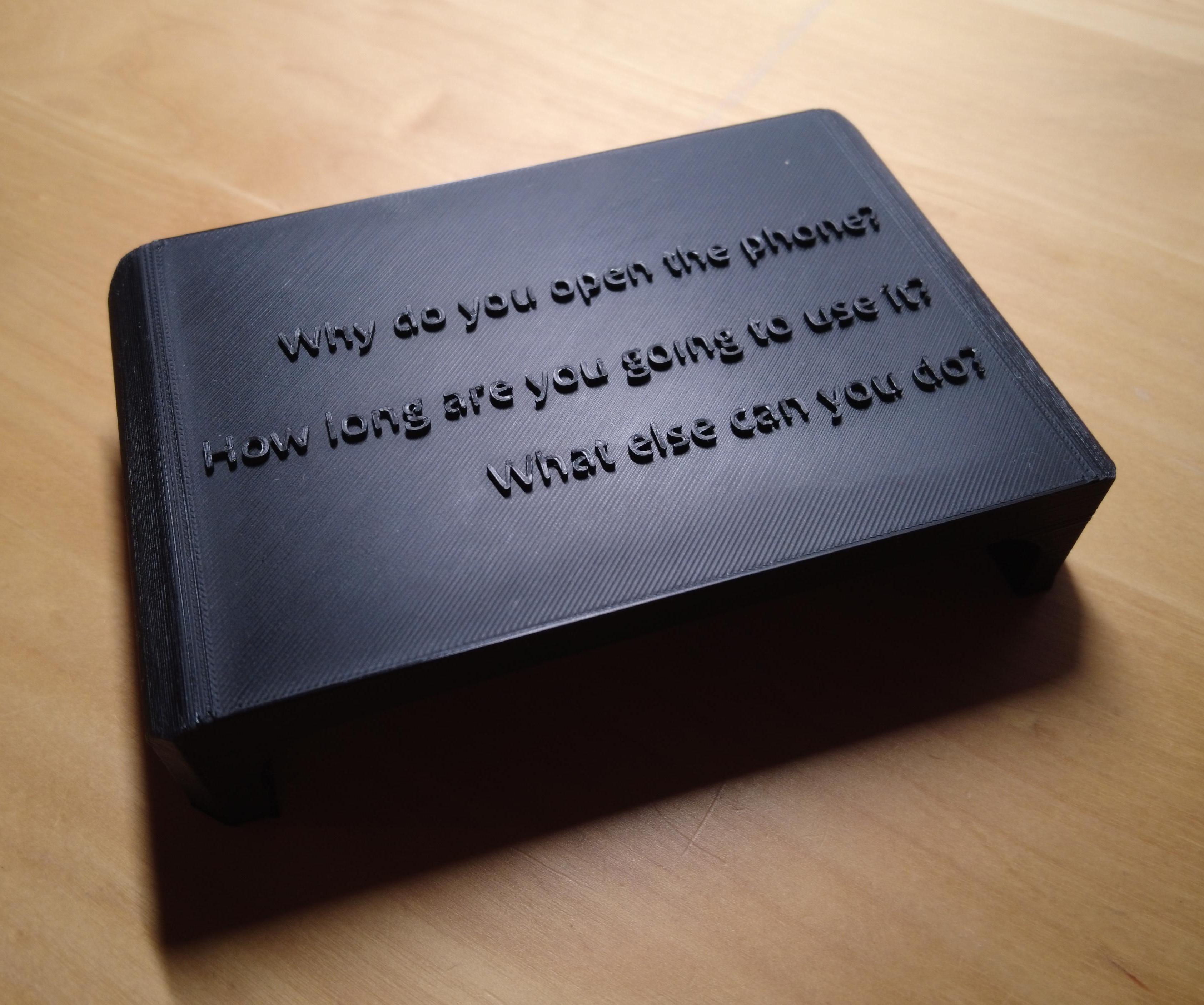 Phone Addiction Guideing Tool(in 3D Printing, Wood and Acrylic)