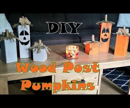 Rustic Wood Pumpkins From a 4x4 Post