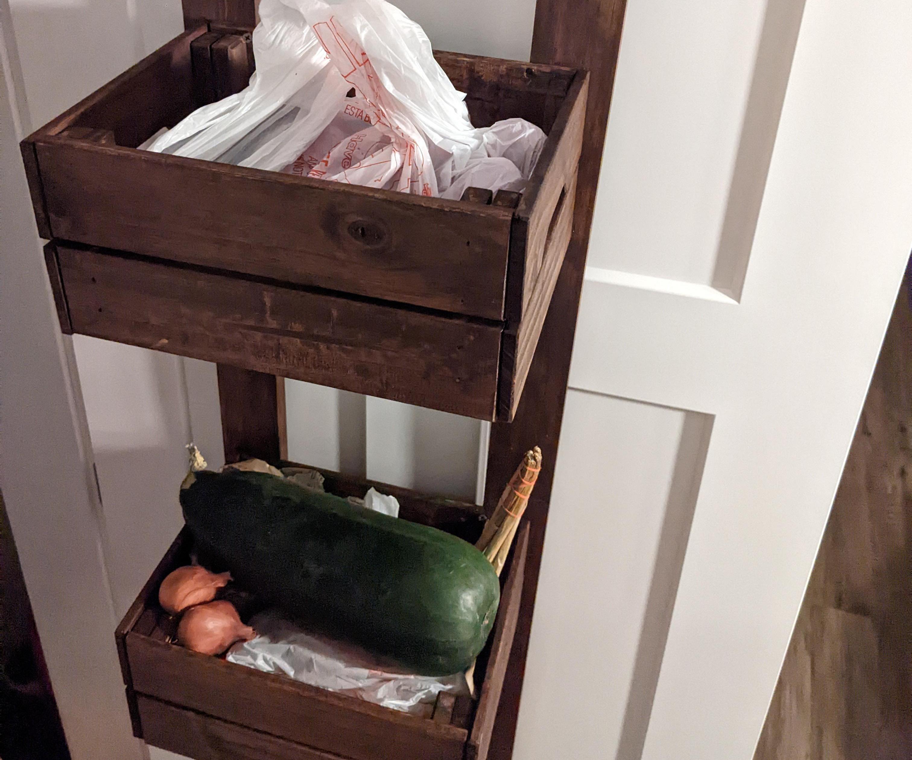 Door Mounted IKEA Wooden Baskets