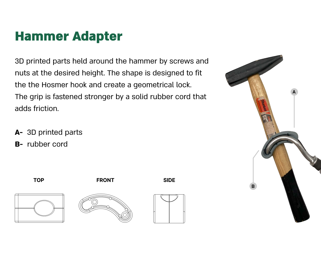 Hammer Adapter for Hosmer Hook Users