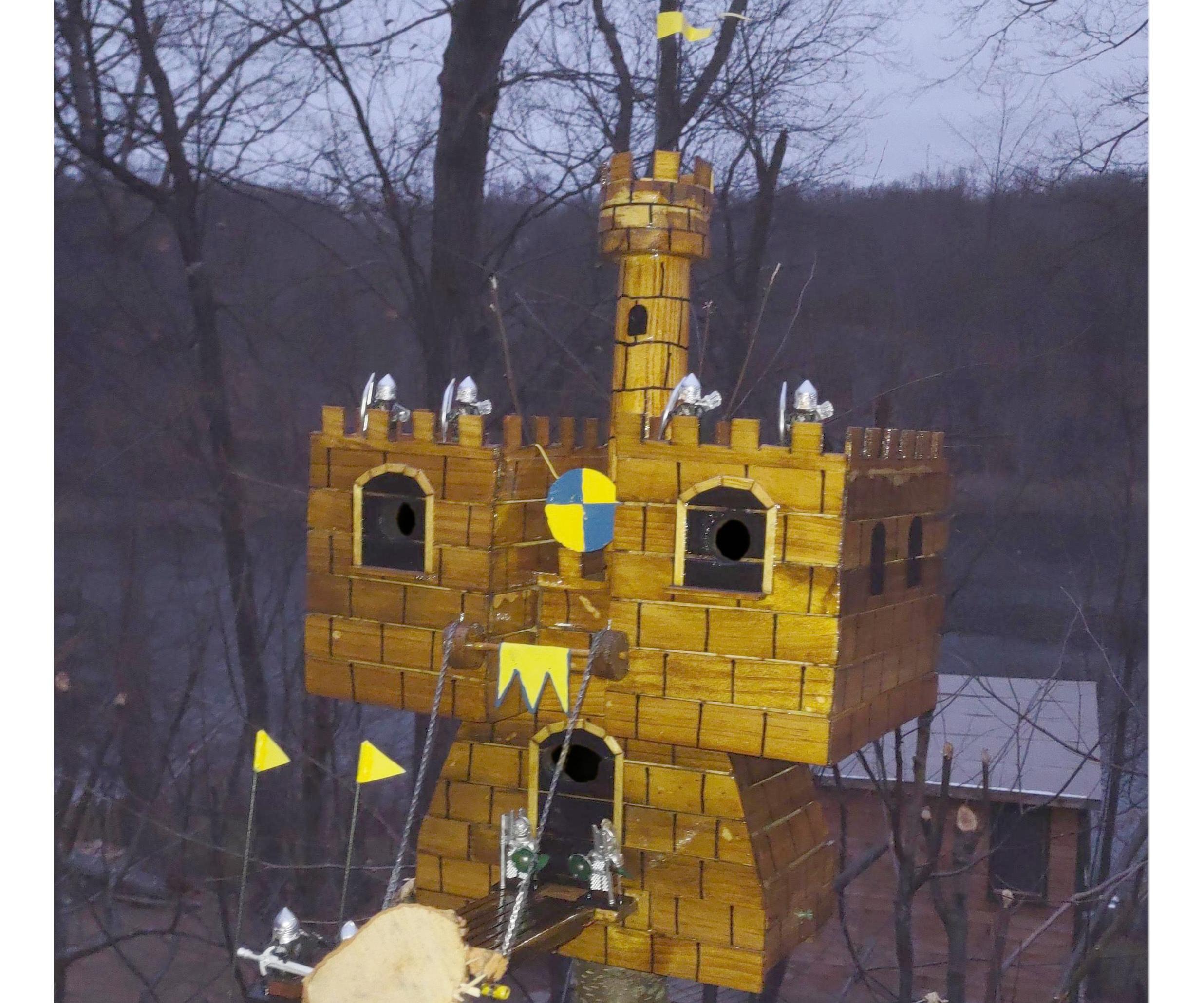Castle Birdhouse for 5 Families