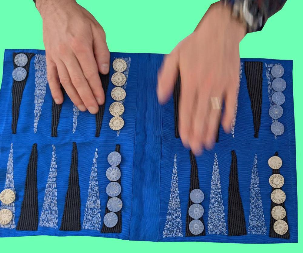 Upcycled Fabric Backgammon Board