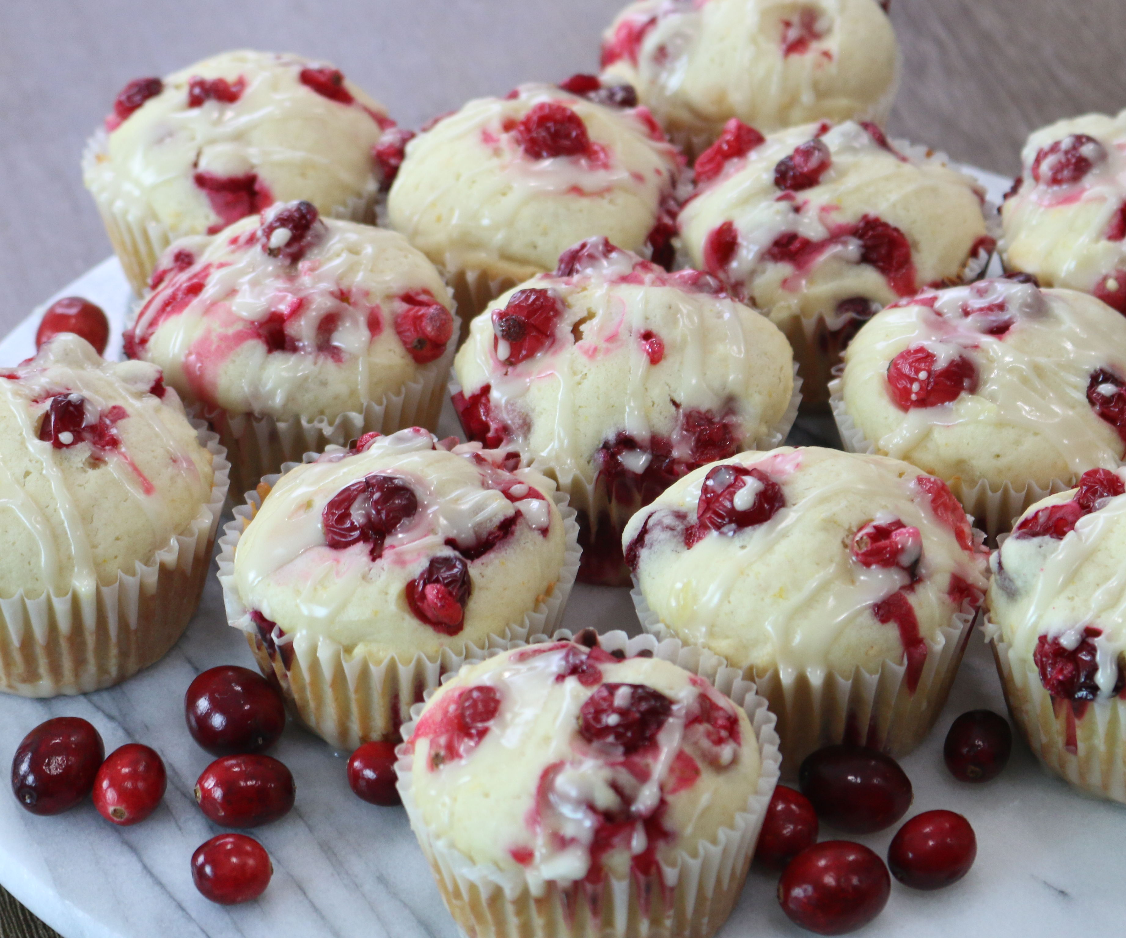 Christmas Cranberry Orange Glaze Muffins 