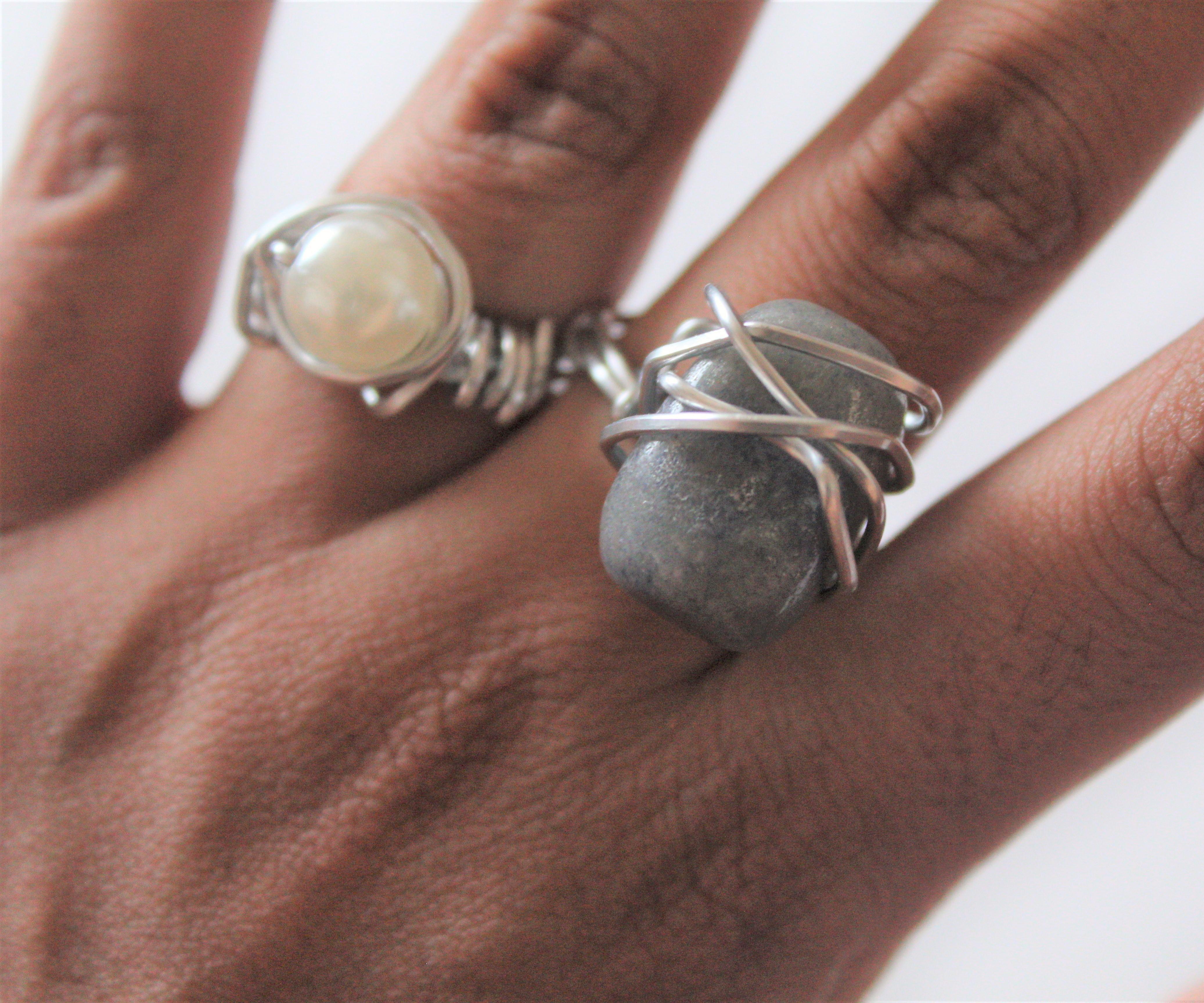 DIY Wire-Wrapped Gem Stone Rings