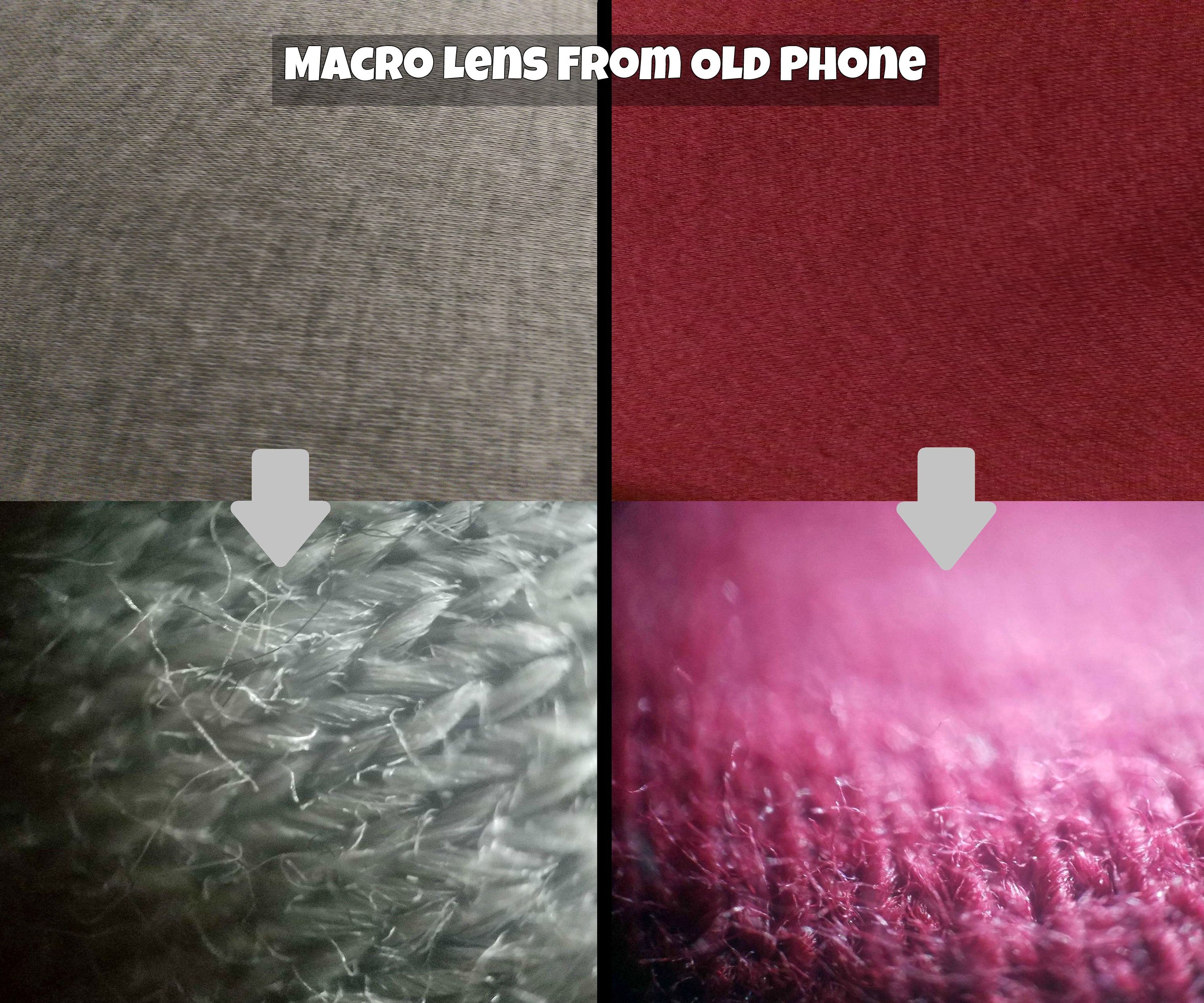 Macro Lens From Old Phone (with Hot Glue Casing)