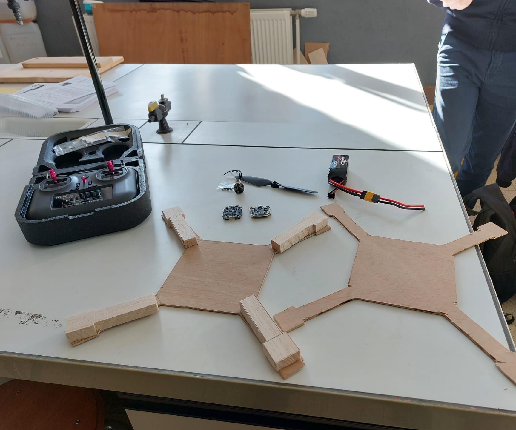 Drone With Self-made Wooden Frame