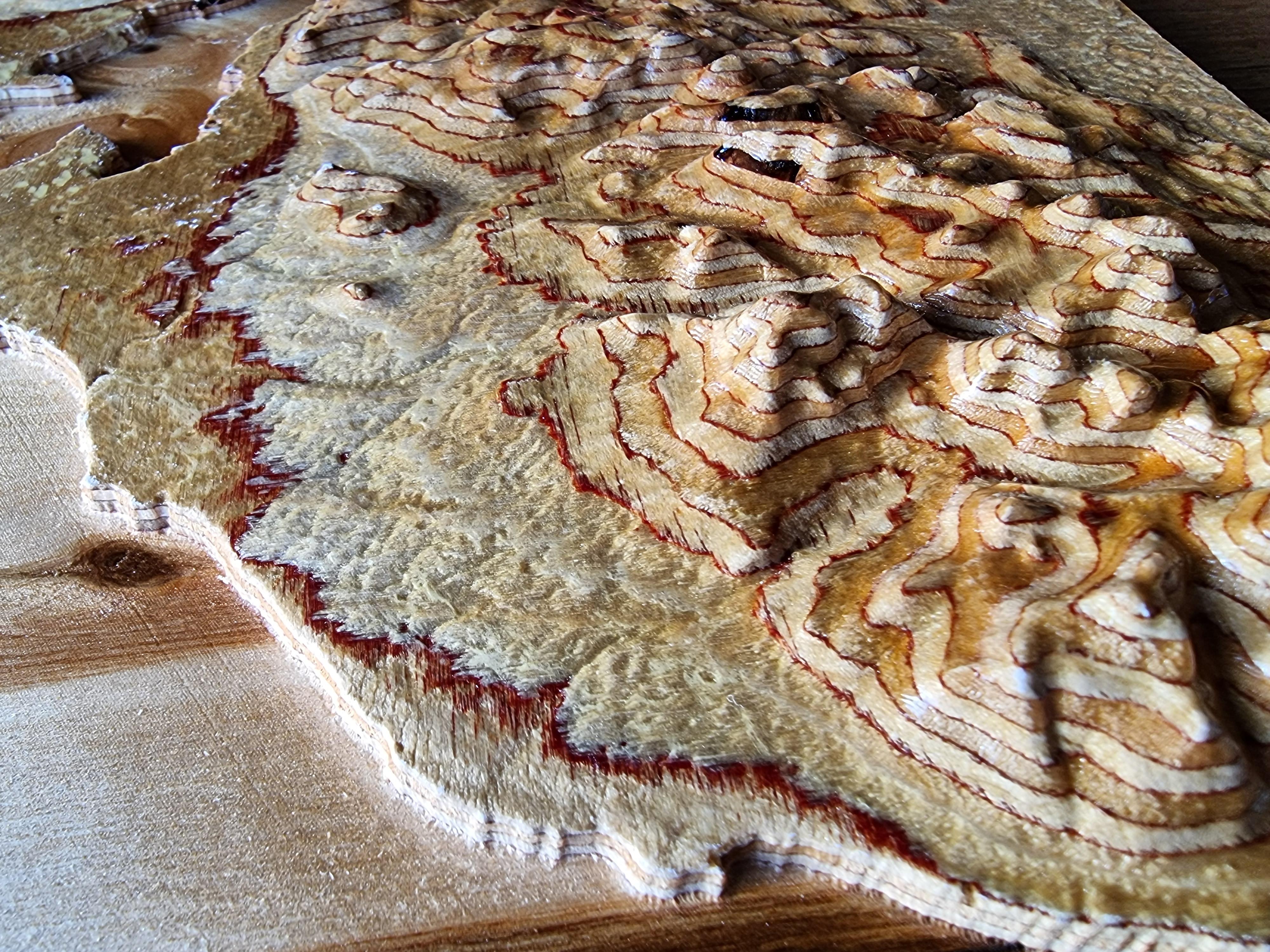 Carving 3D Terrain Topographic Relief Maps on a CNC Machine by Steve M. Potter