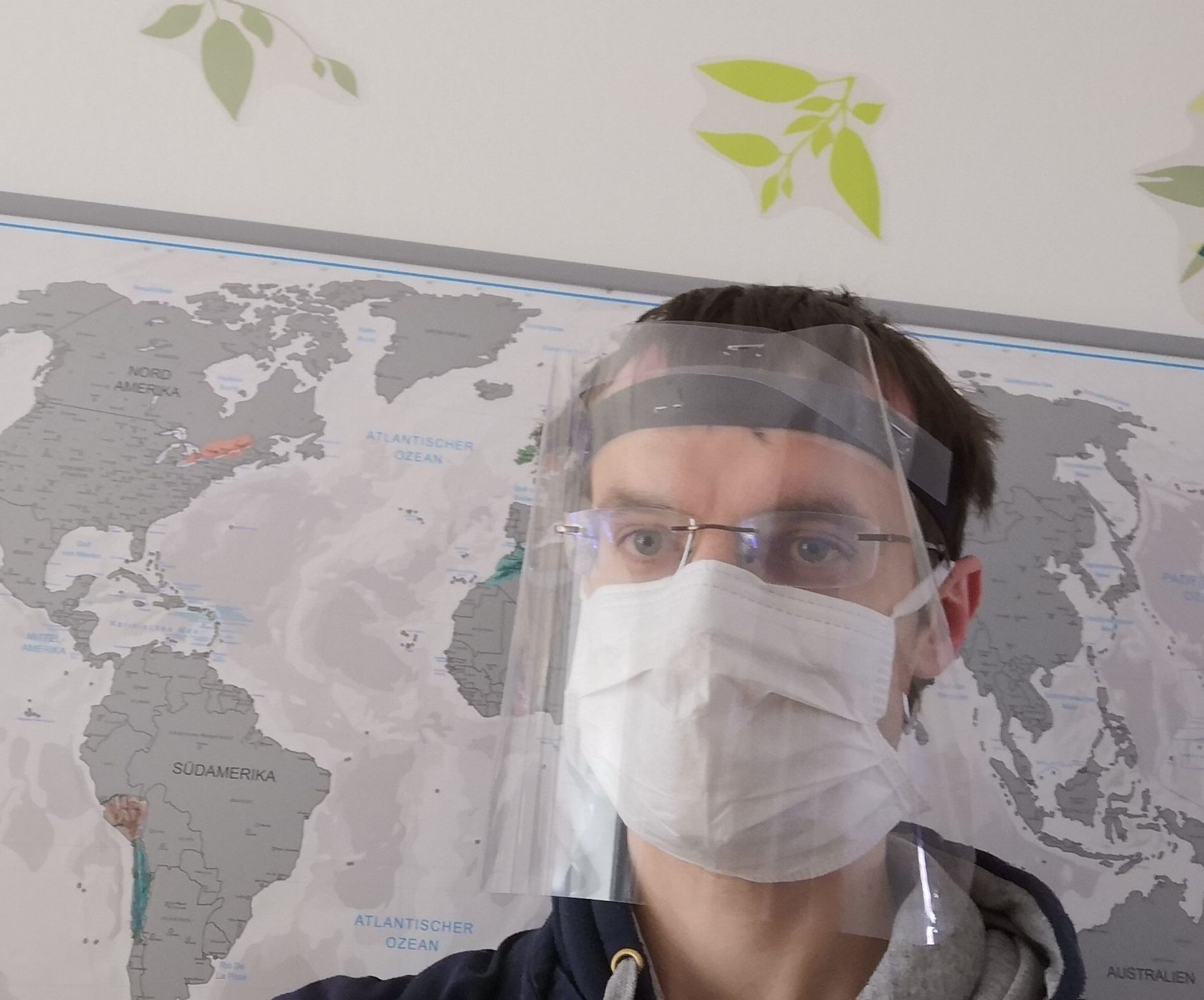 StaplerShield: Simple Face Shield Makeshift Made With Stapler, Transparent Paper and Elastic Band