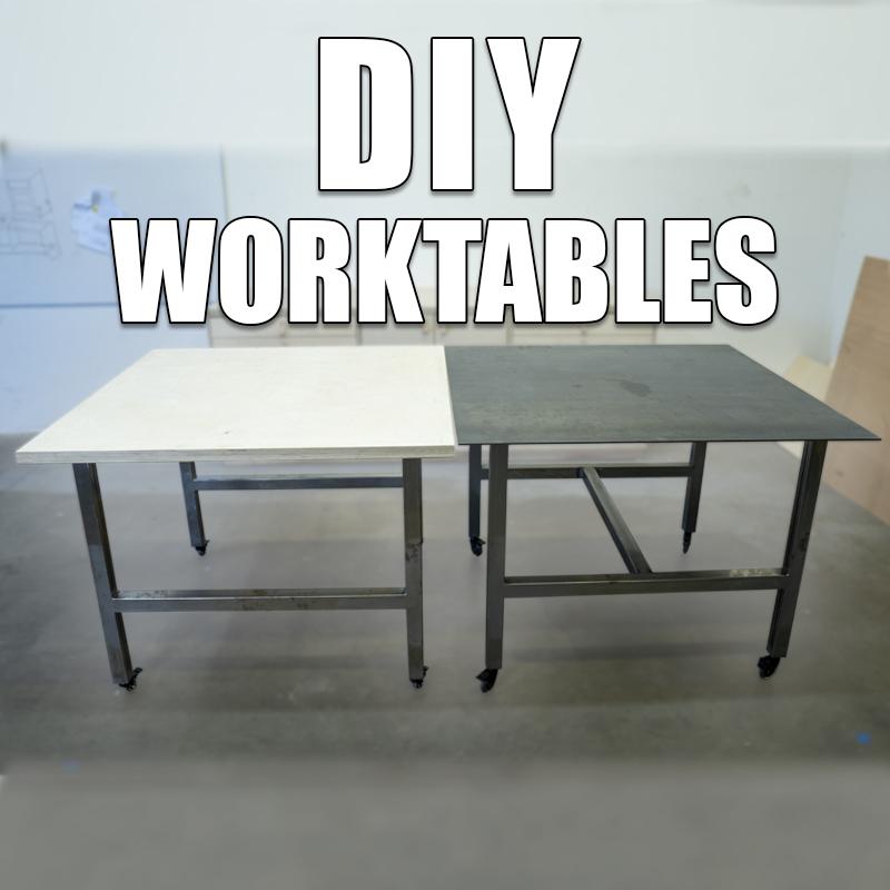 Two Easy Worktables Made With Metal and Plywood