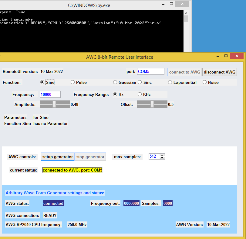 Remote Control for Poor Man's Arbitrary Wave Form Generator