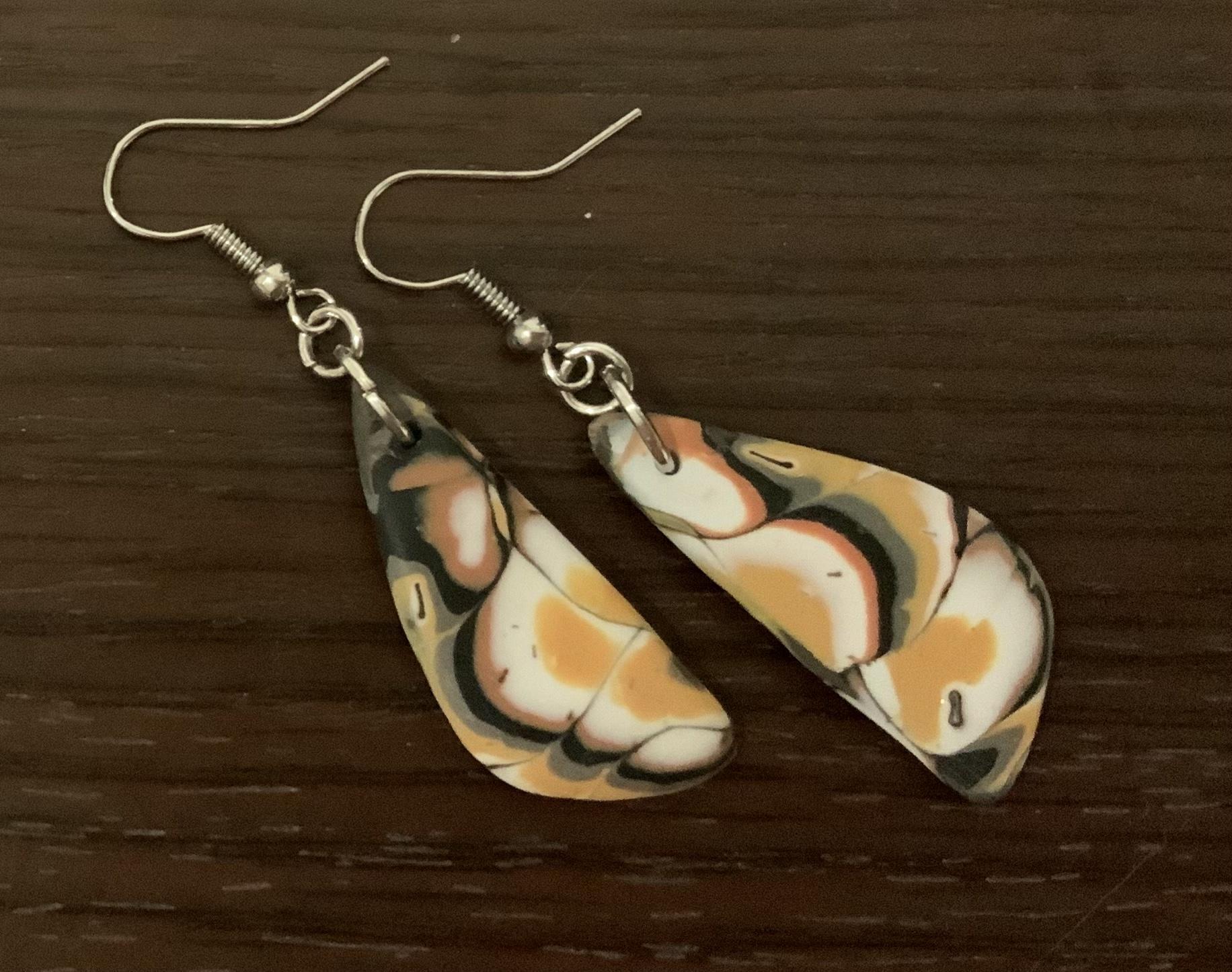 Mokume-gane Polymer Clay Earrings