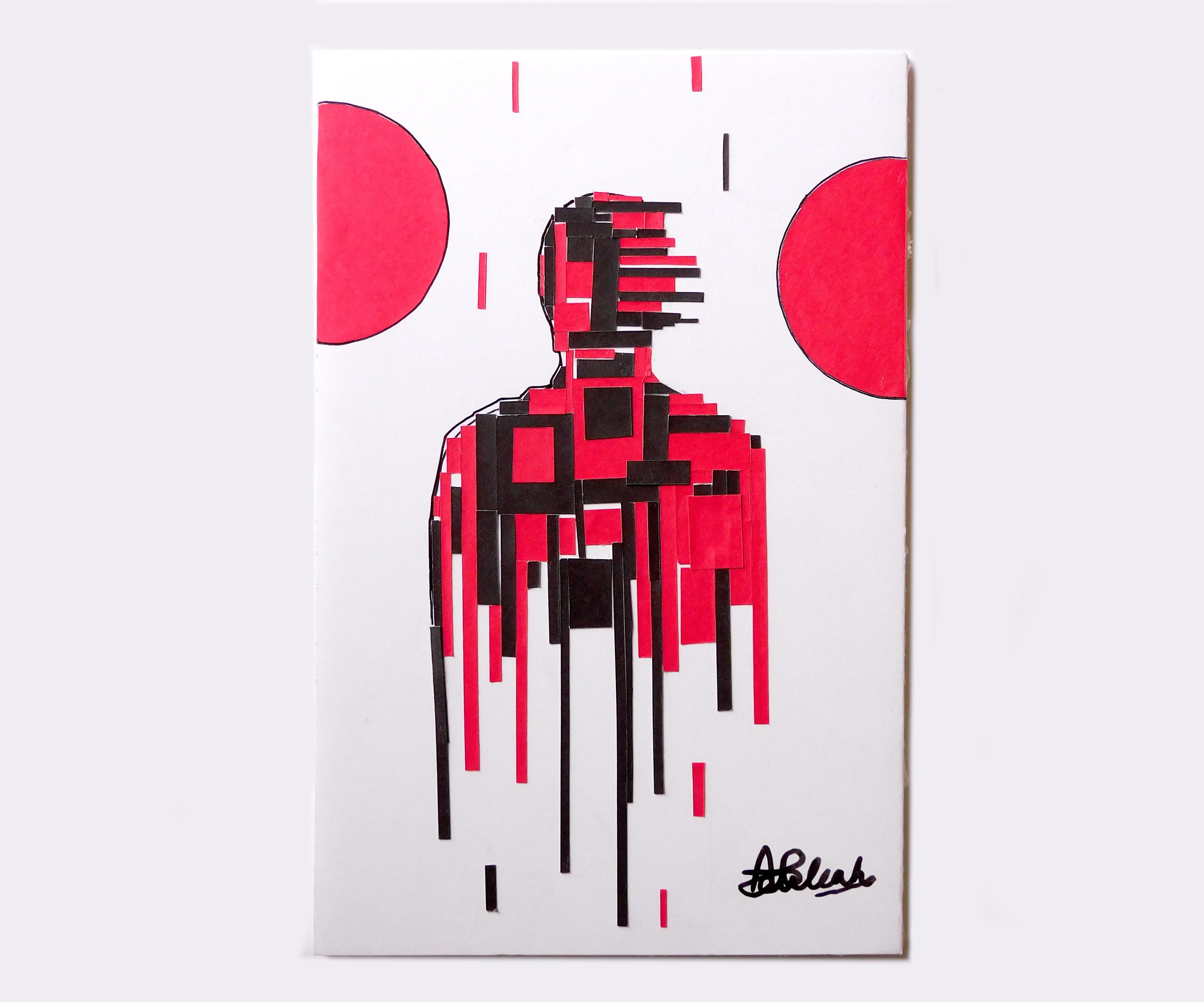 How to Make a Glitch/square Pixelated Type Art Poster for Minamalistic,DIY Home Wall Art