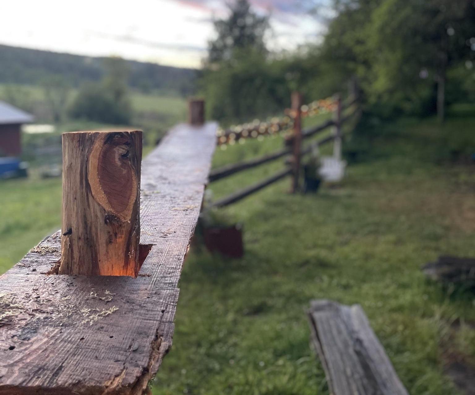 Fixing a Fence With a Live Edge Bar Top