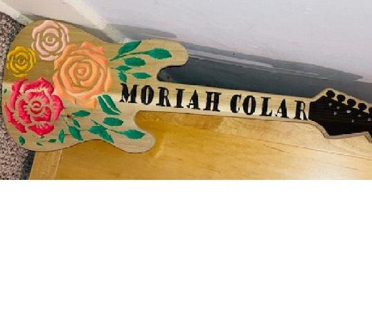 Wooden Rose Engraved Guitar