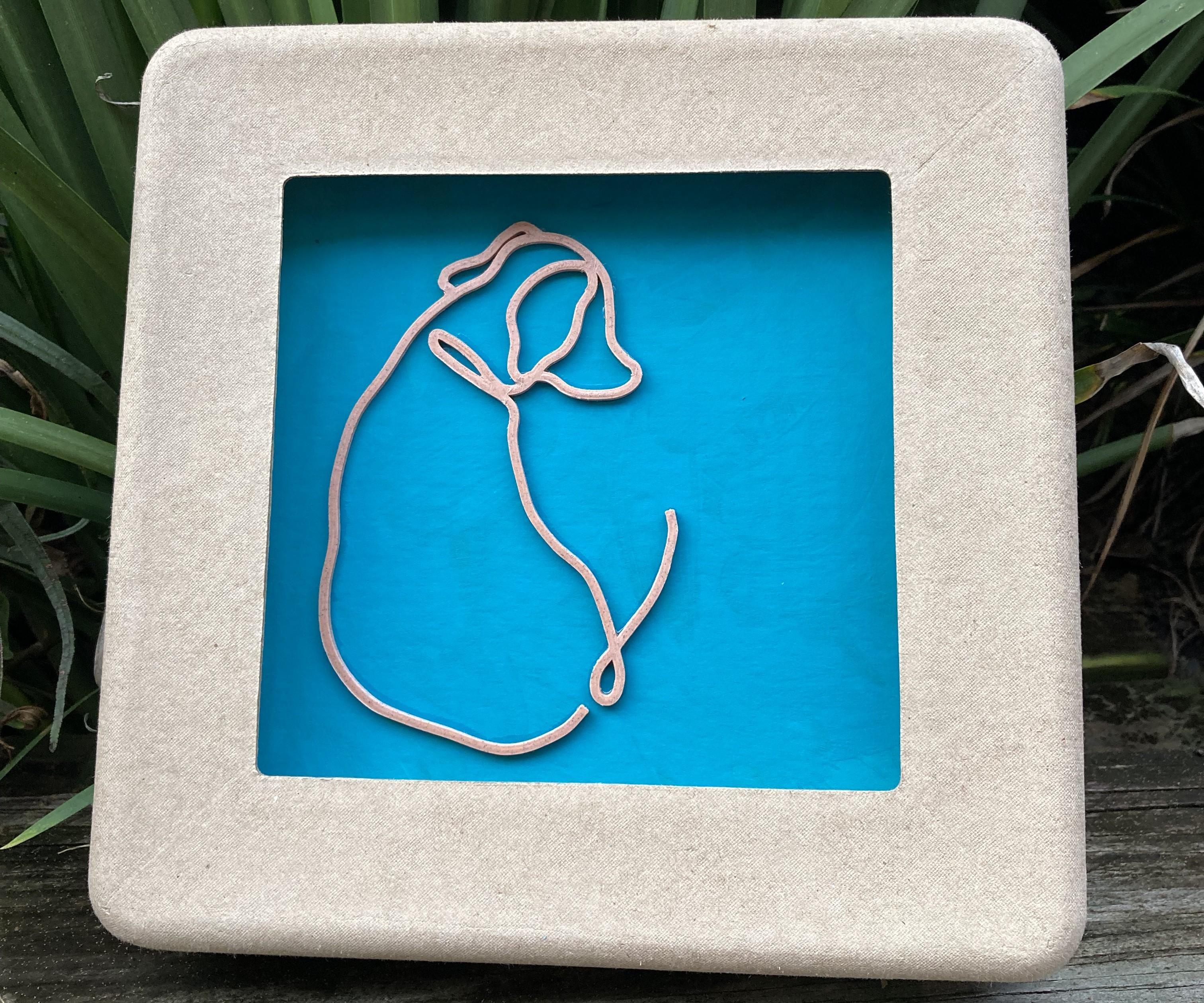 3D Dog Artwork With Cardboard Upcycled Frame