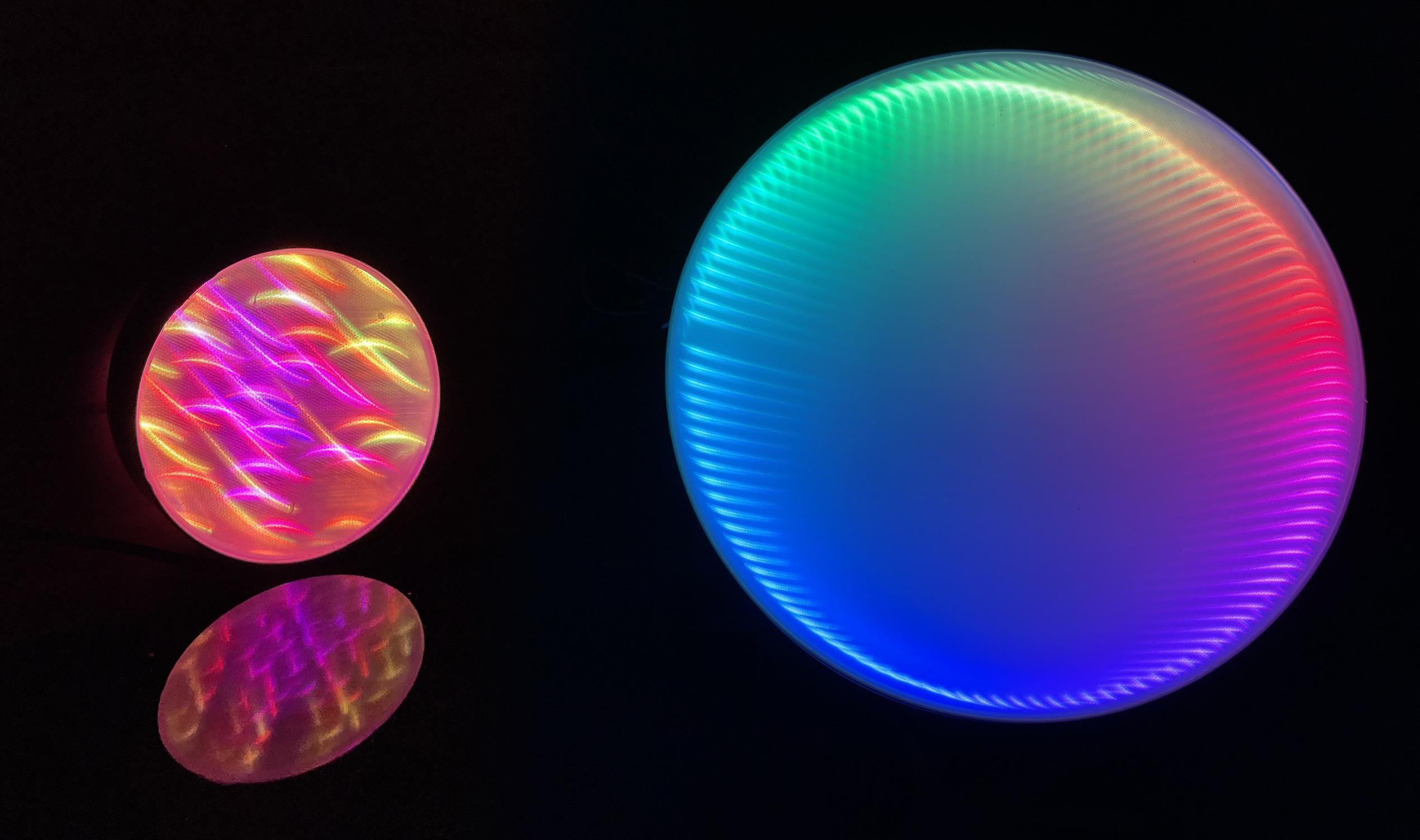 Neopixel Lamps With Fresnel Lenses From Broken TVs and Laptop Displays