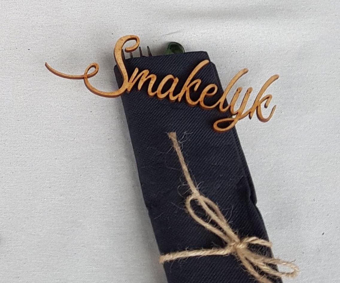 Decoratie 'Smakelijk' Met Lasercutter