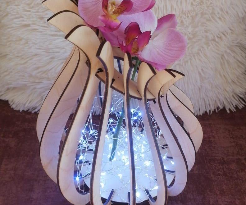 Lampolla Orchid Lamp Made With the Laser Cutter
