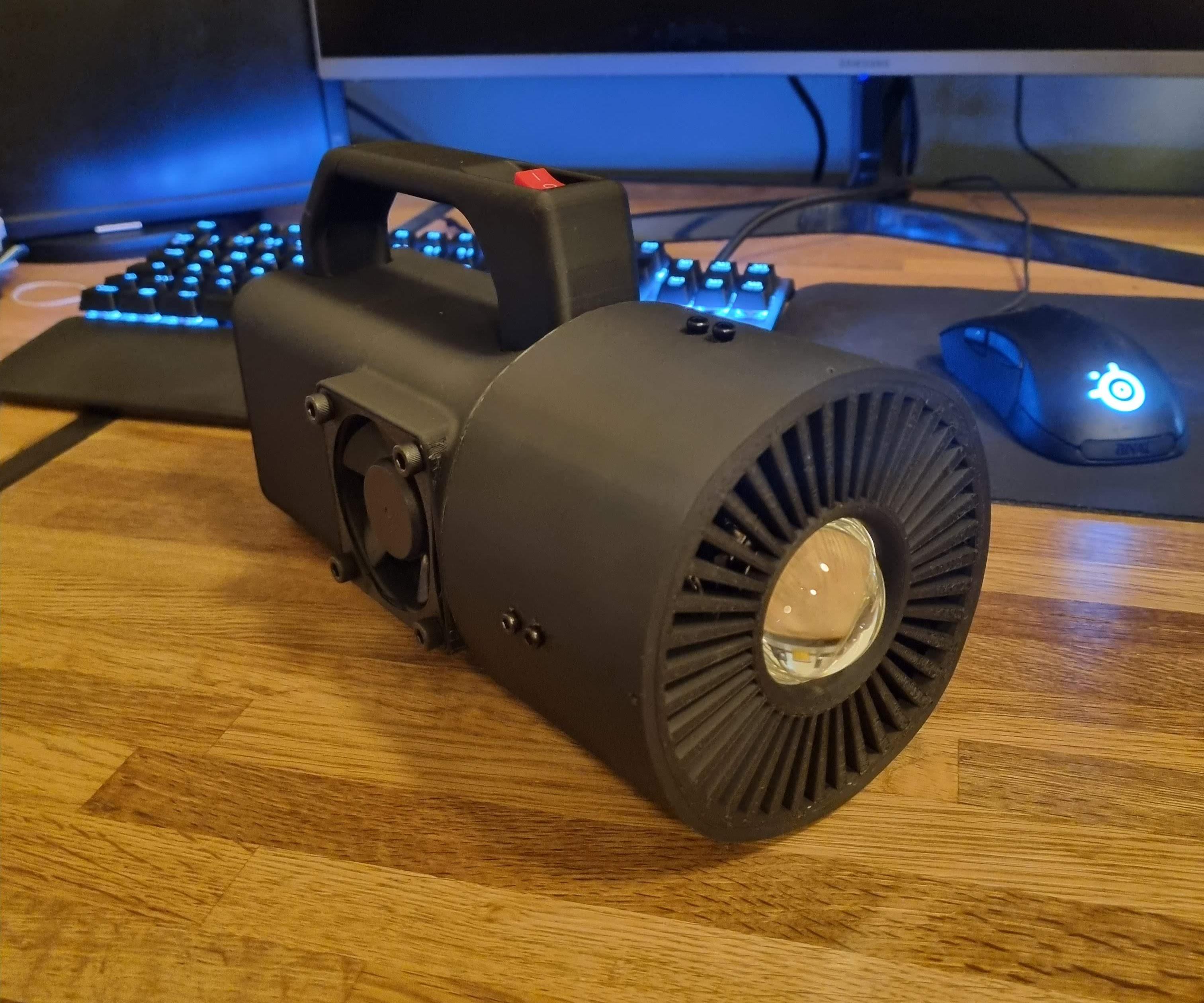 100w DIY 3d Printed Flashlight