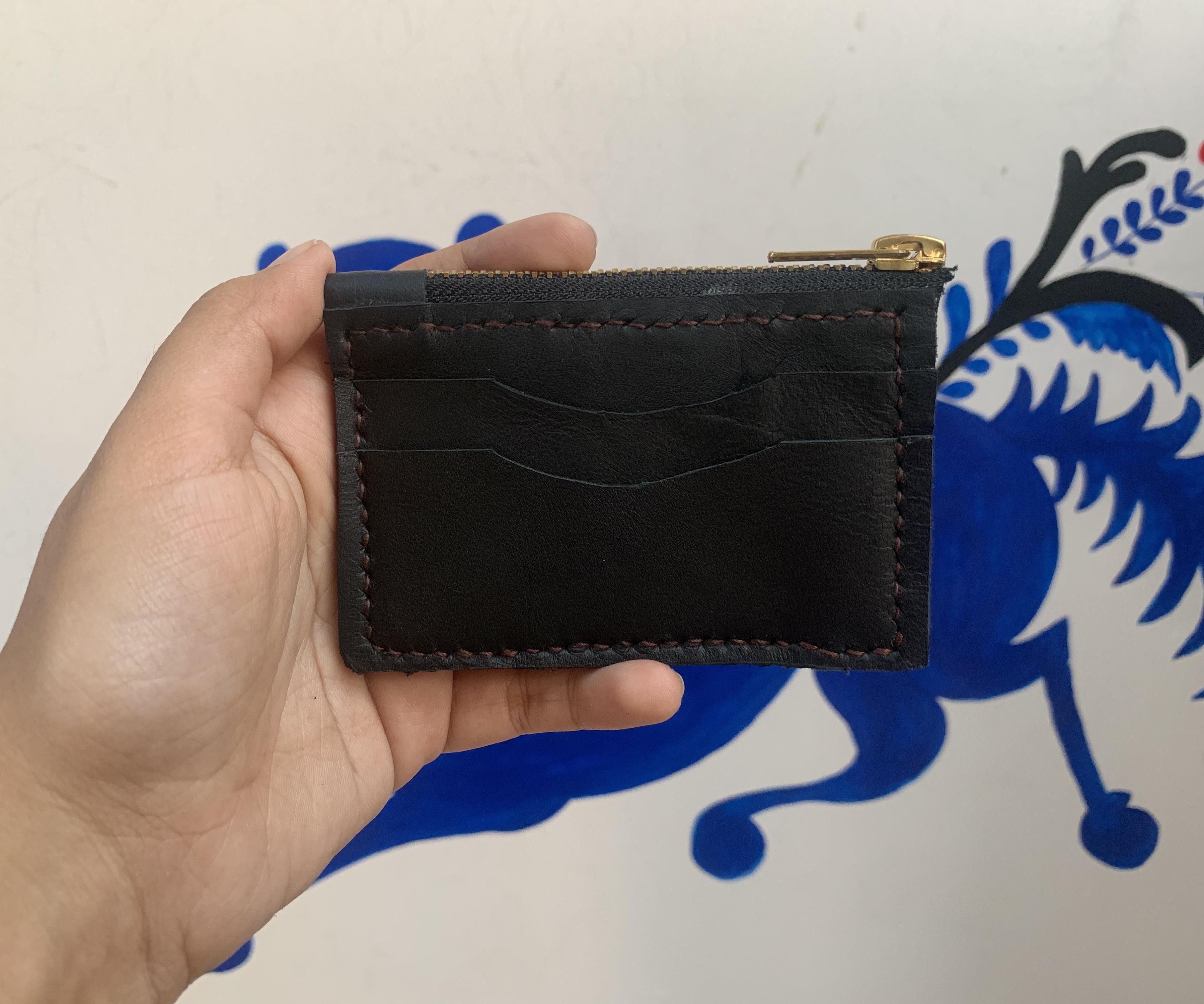 Zippered Leather Card Wallet (with Free Pattern)