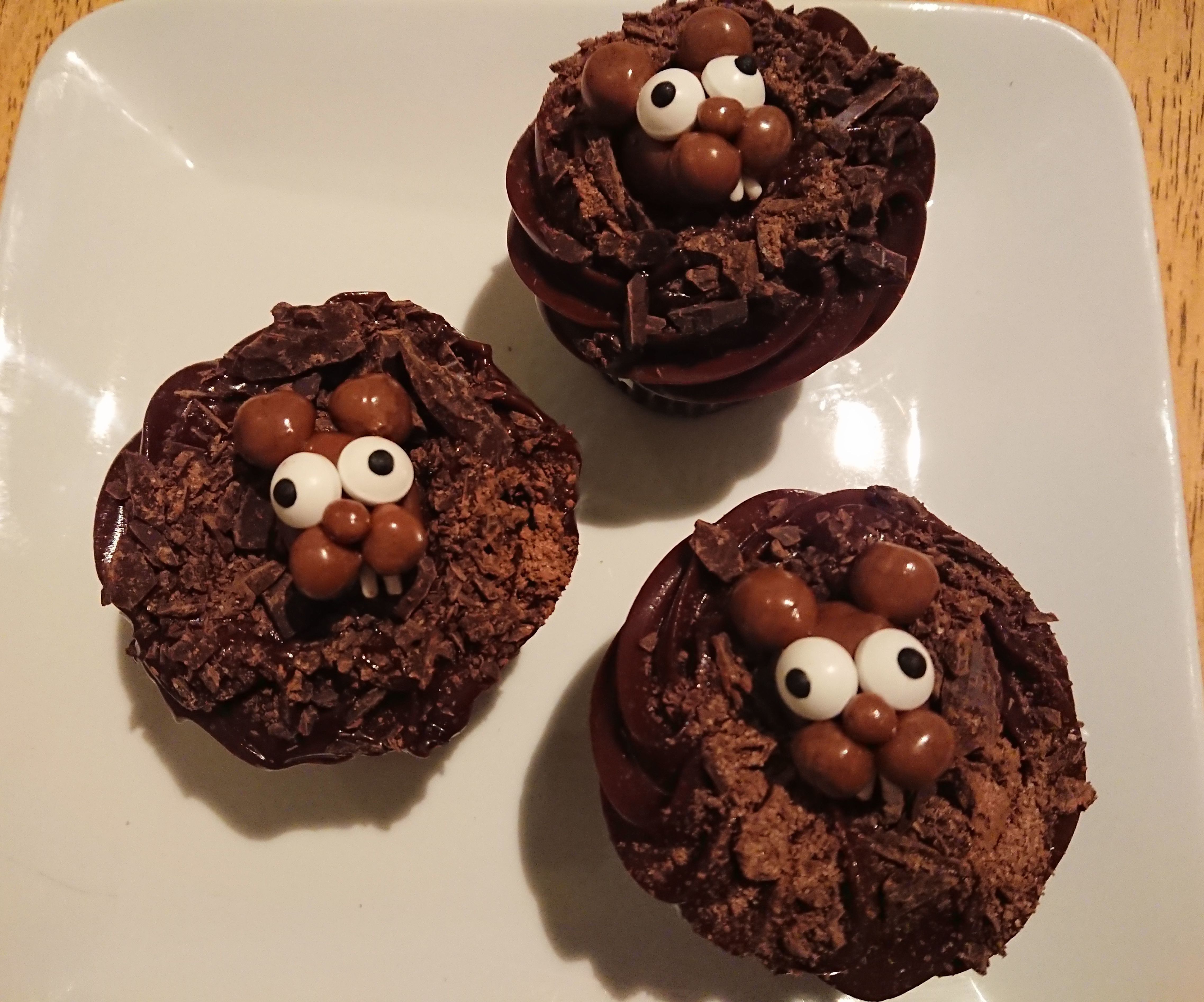 Easy Groundhog Cupcakes