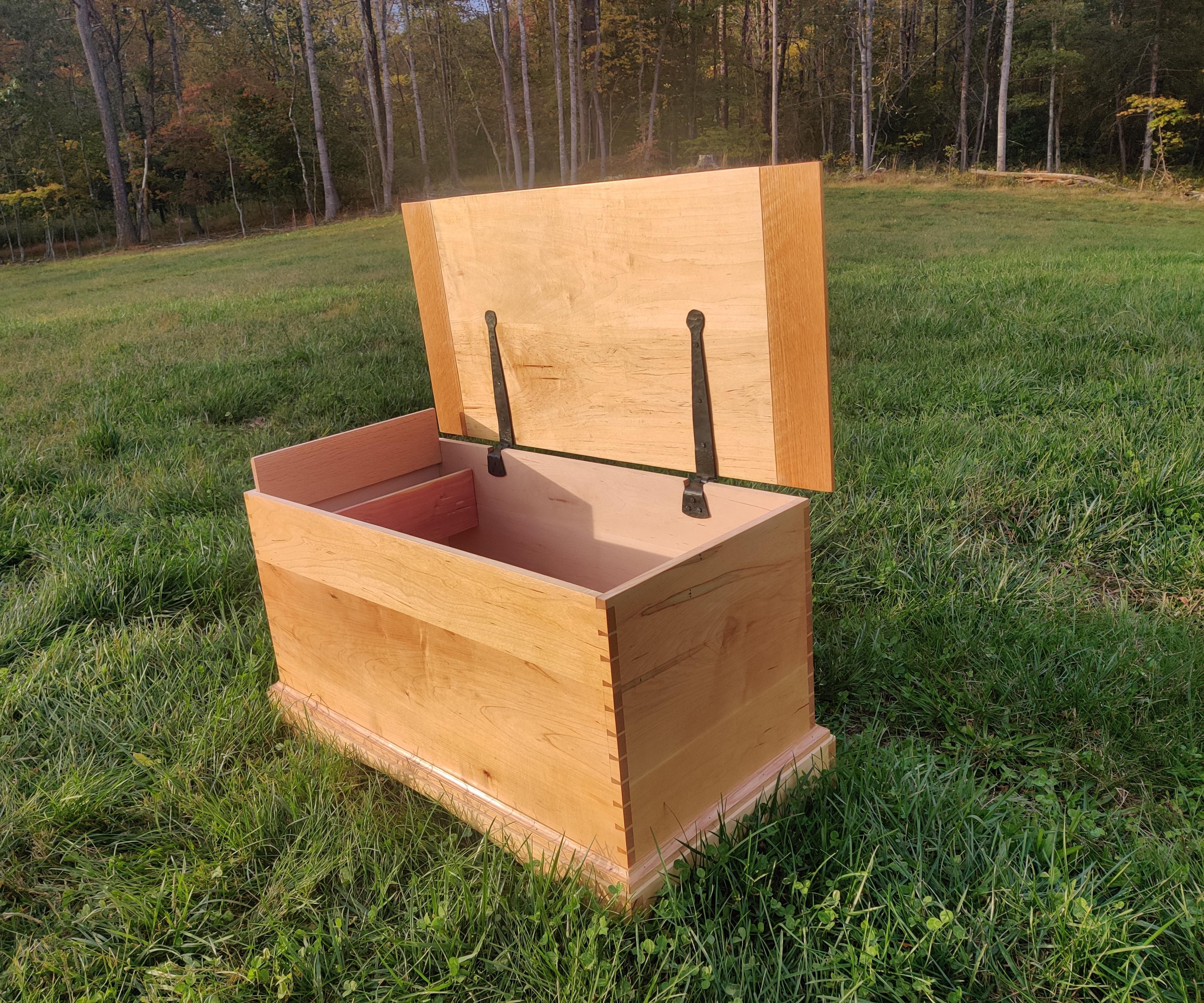 Dovetailed Blanket Chest With Hand Forged Hinges