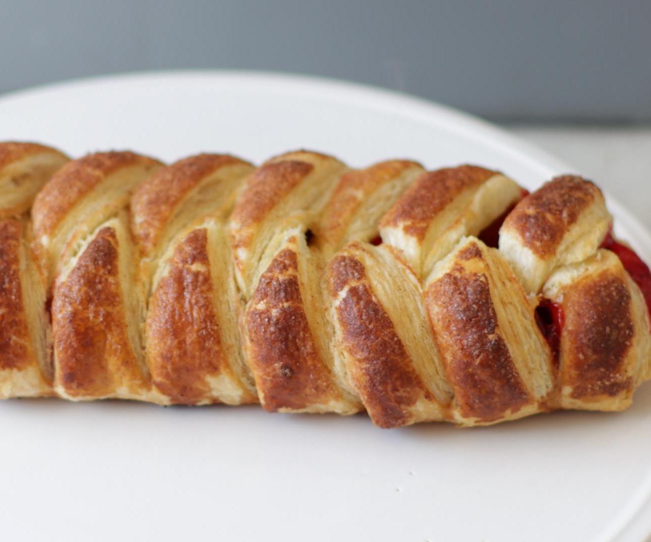 Braided Strawberry Puff Pastry