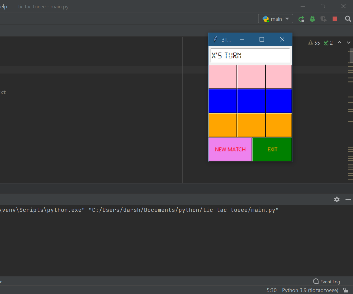 Python Tic Tac Toe Game 