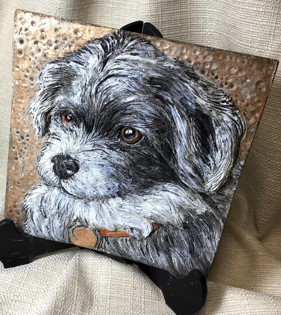 Concrete Memorial Relief Sculpture of My Pup