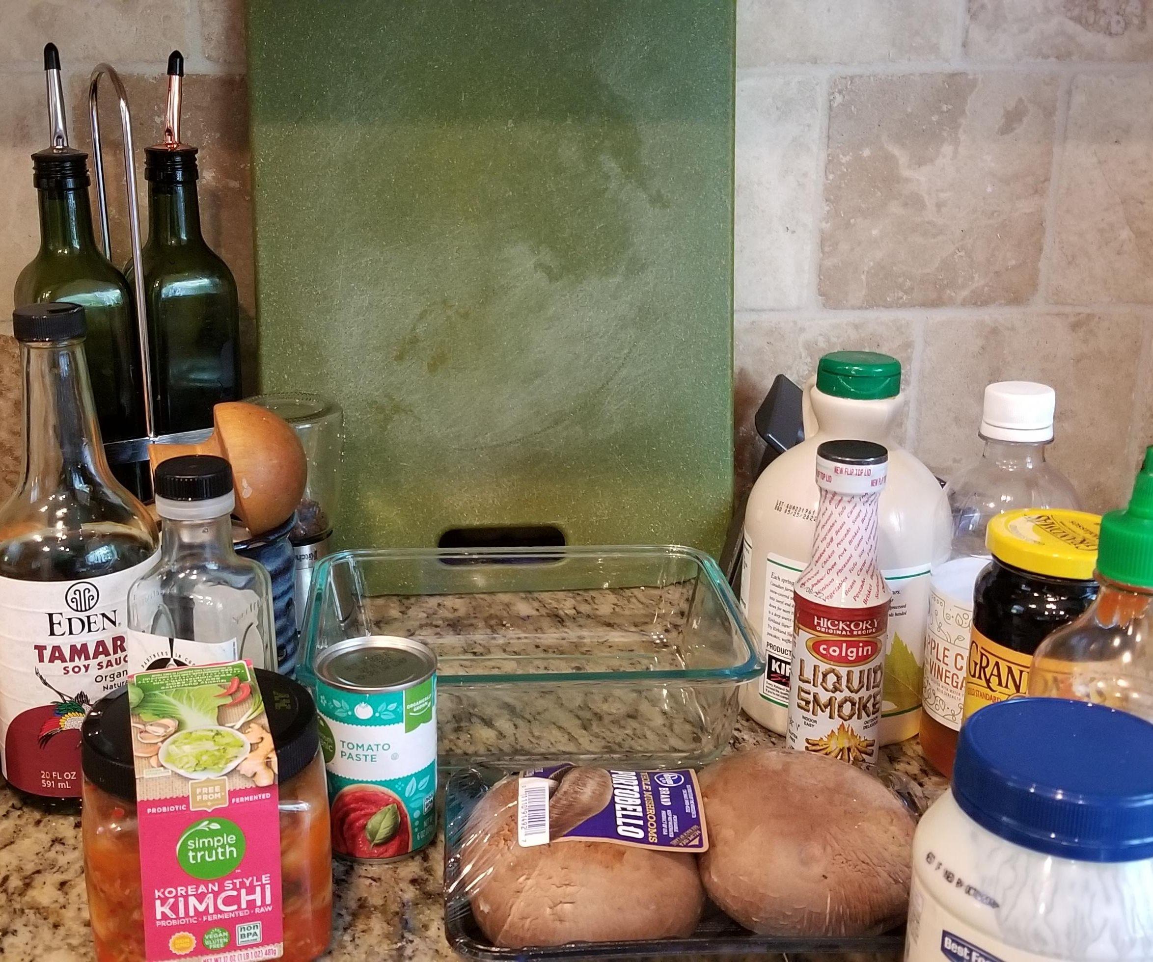 Vegetarian Korean BBQ Portobello Mushroom Burger