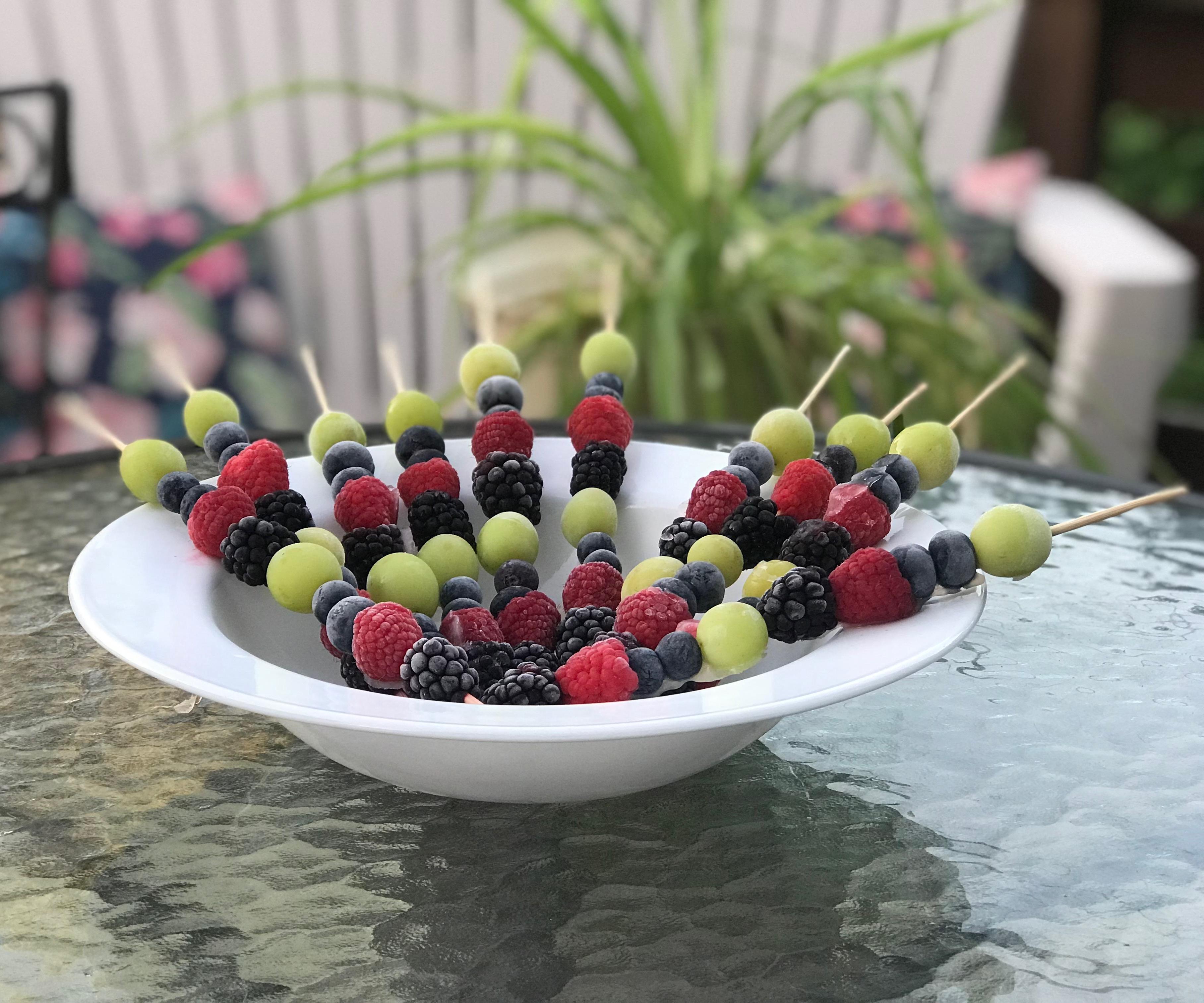 Frozen Fruit Shish Kabob