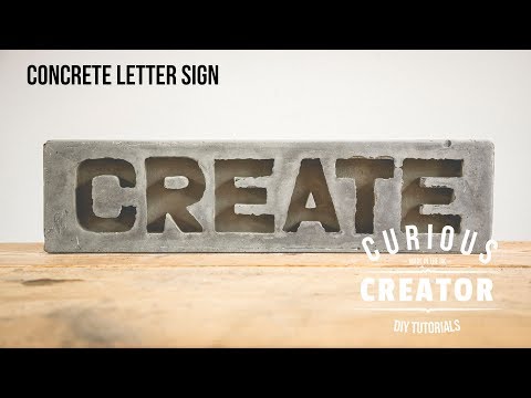 #9 Concrete Letter Sign DIY Curious Creator