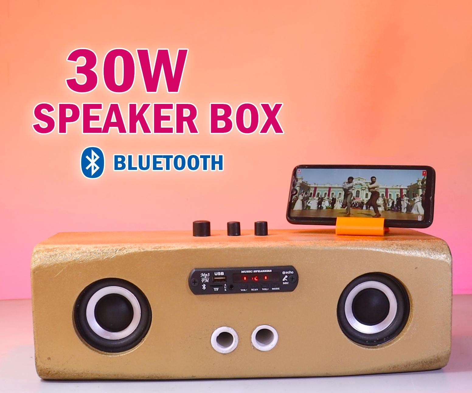 How to Make 30W Portable Bluetooth Speaker Box With High Bass