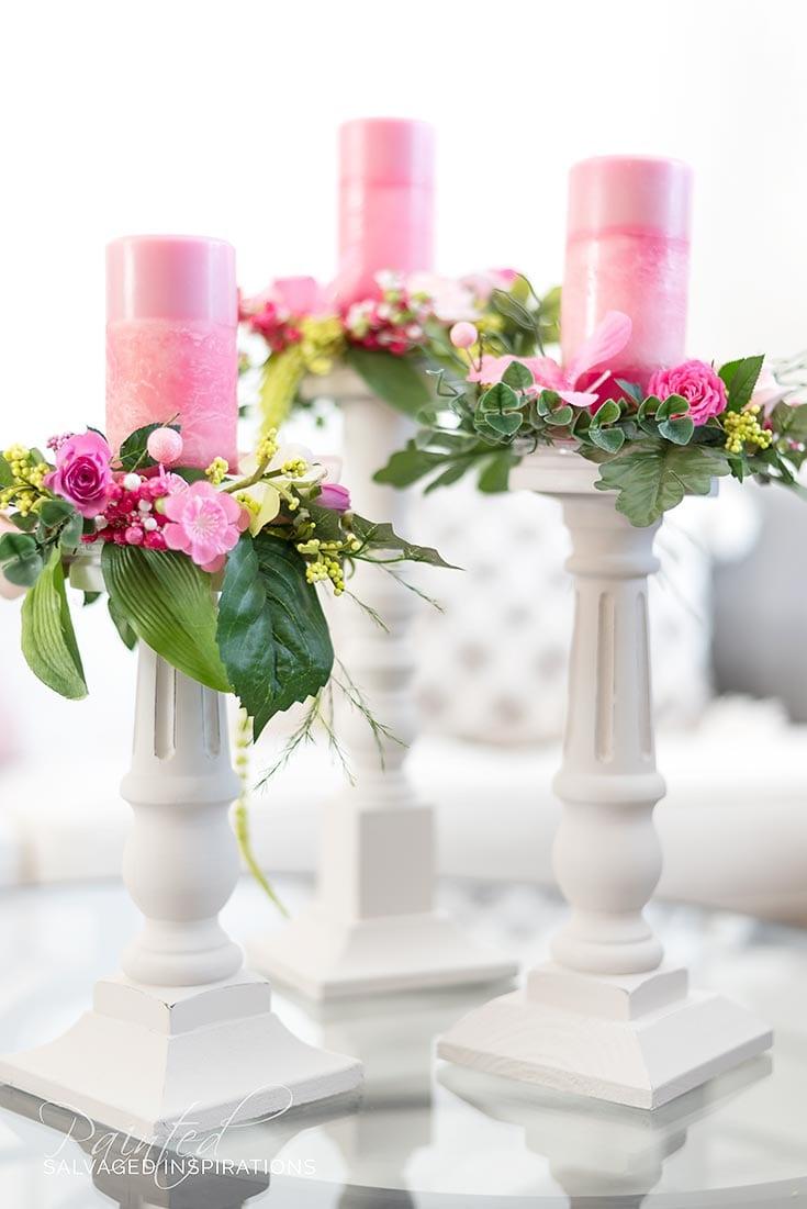 DIY Valentine Wooden Candle Holders