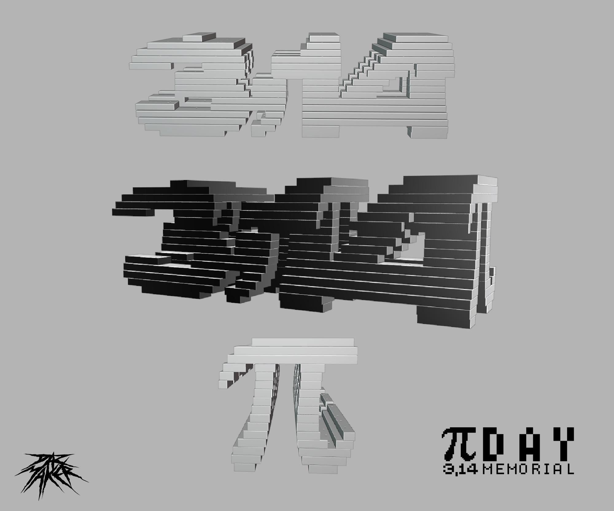 Pi Day - (π 3,14) - 3D Sculpture.