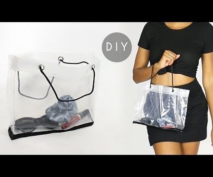 DIY Clear Tote Bag Purse (From a Shower Curtain Liner)