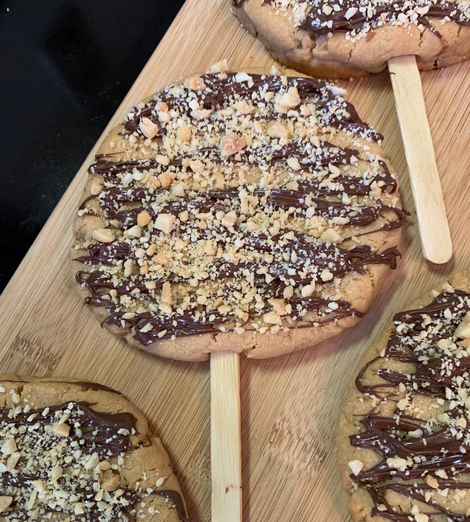 Chocolate Peanut Butter Cookies On A Stick