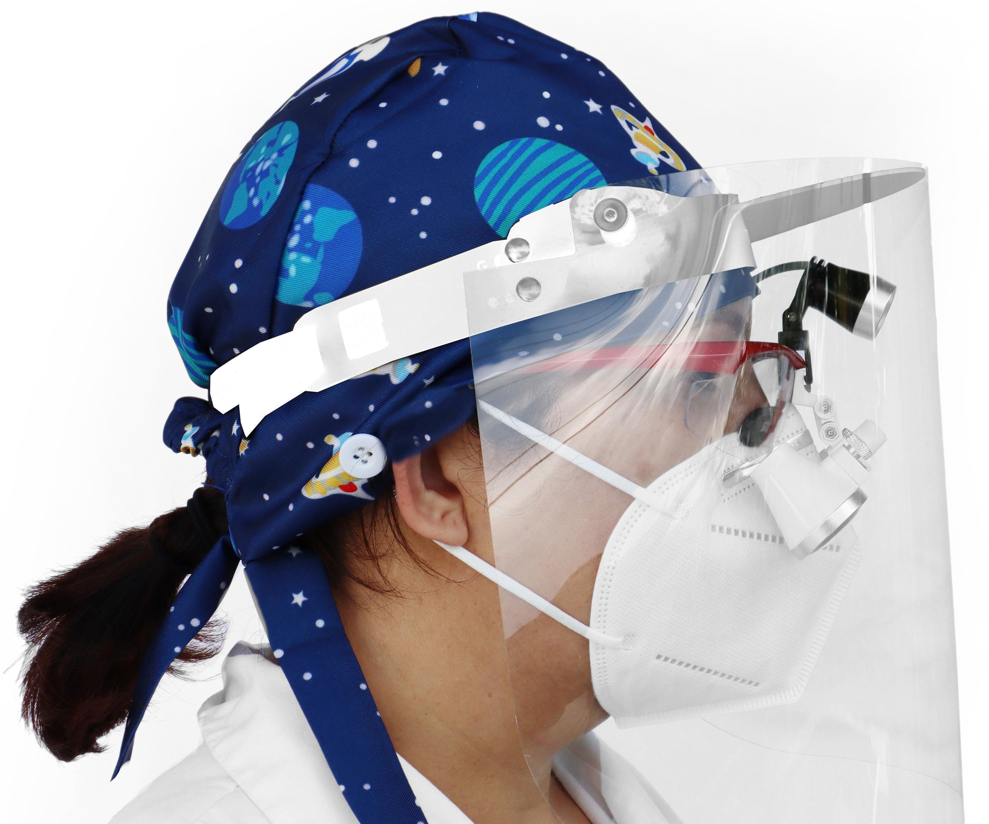 Face Shield With Replaceable Screens for Loupes 