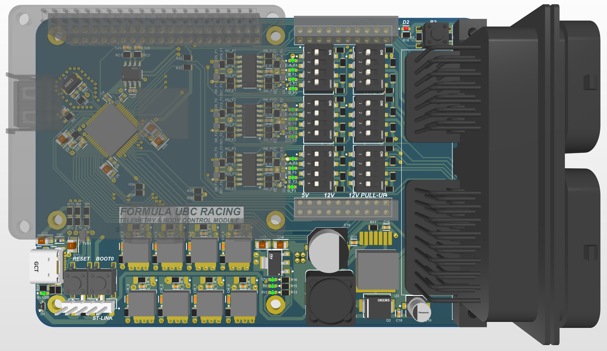 Telemetry & Body Control Module | Formula UBC SAE | STM32/Raspberry Pi Development Board