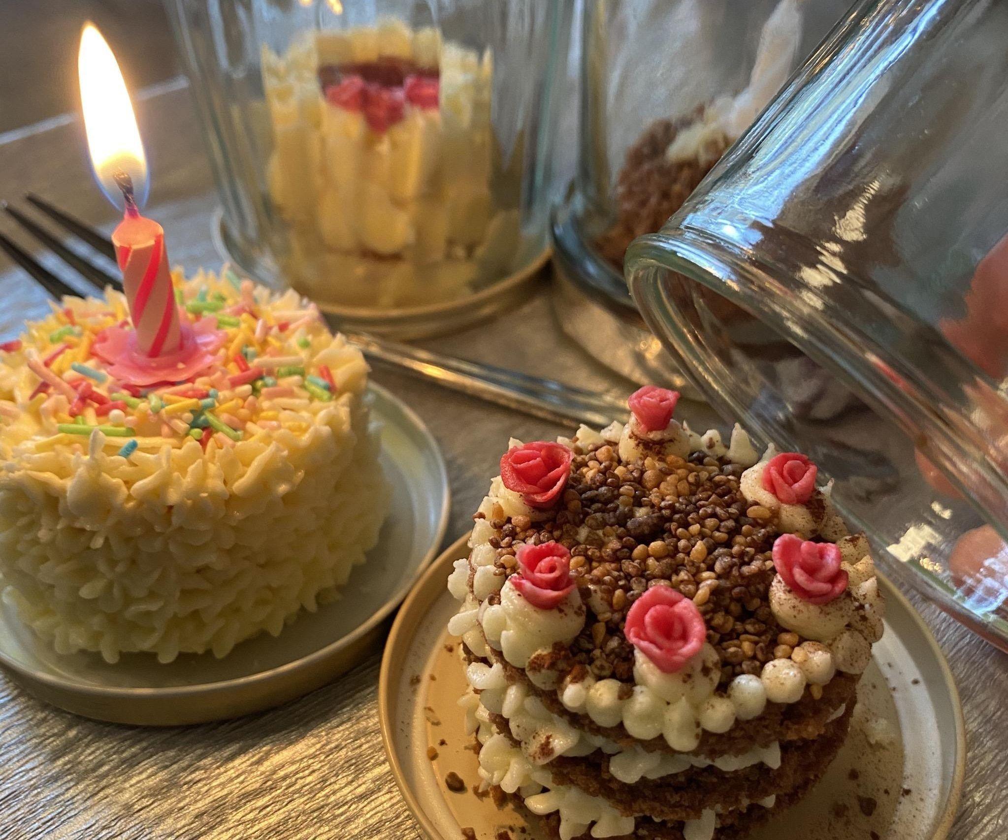 Tiny But Real Birthday Cake in a Jar