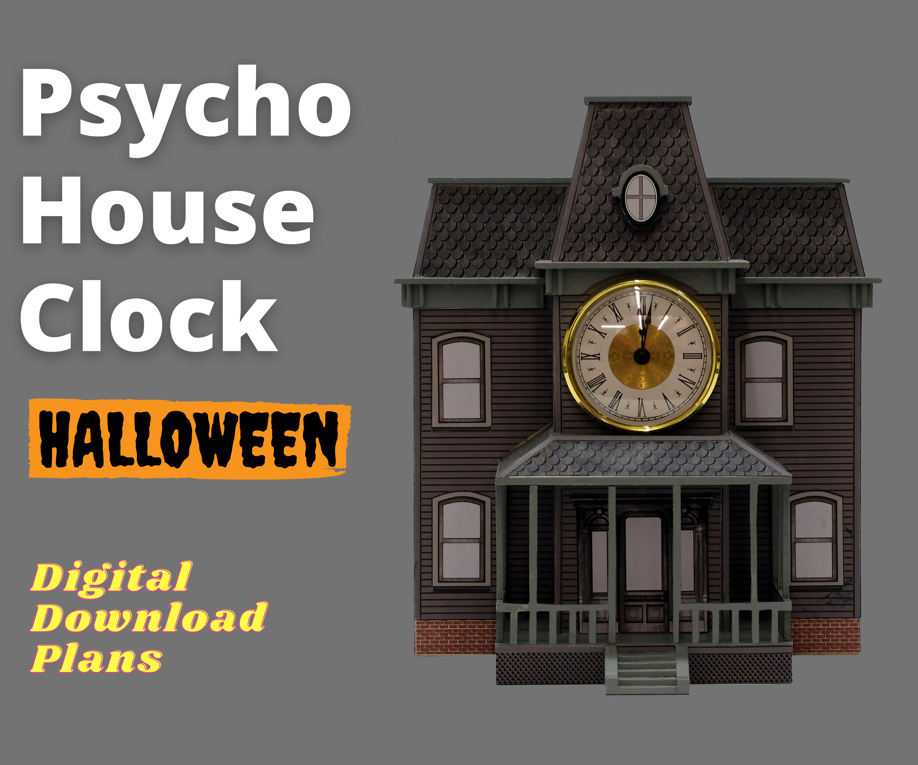 Psycho House Clock - Bates Mansion - Small Replica - Easy to Make