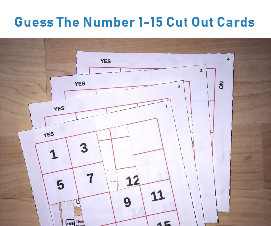 Guess the Number Yes/No Game Maths Cut-Out Cards (Number Grid 1-15 STEM)