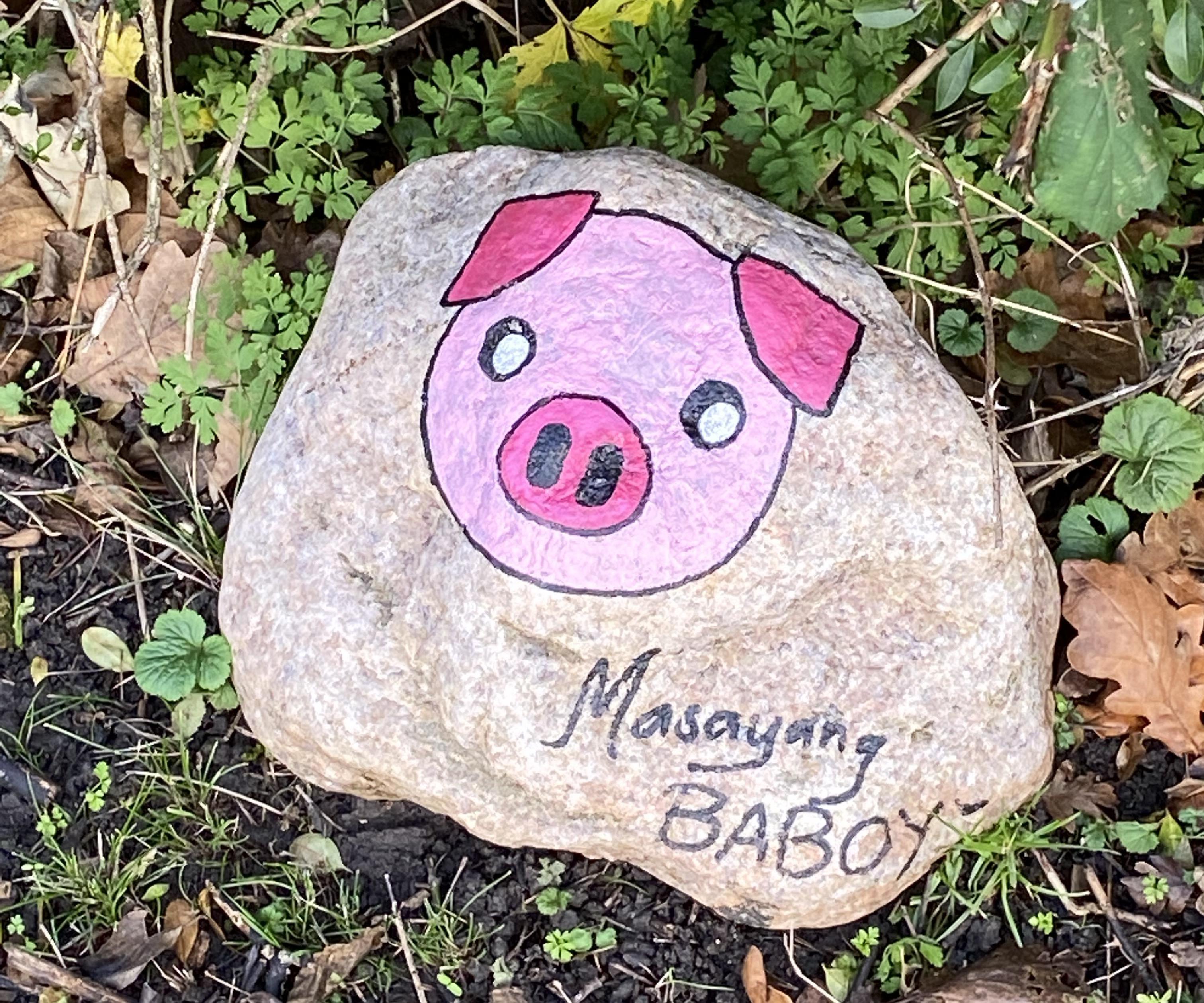 Pig Rock Painting