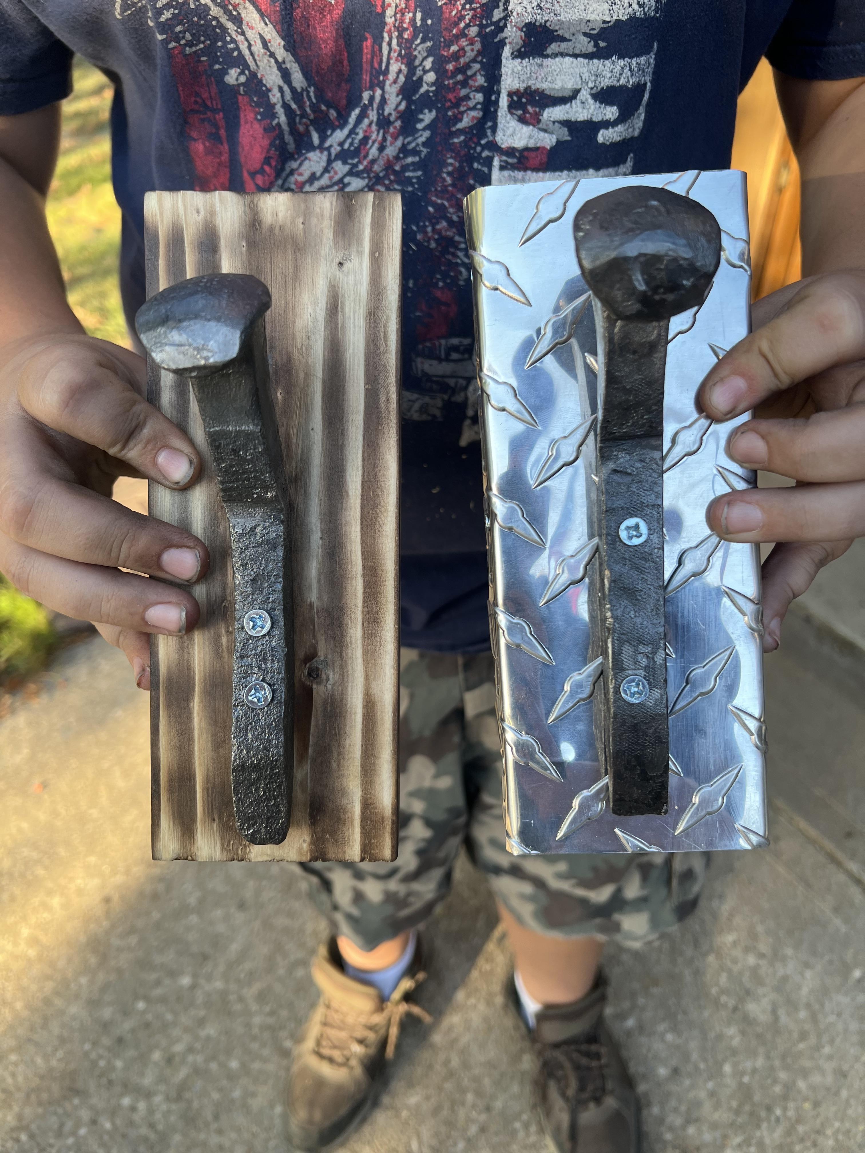 Railroad Spike Wall-Mount Bottle Opener, Optional Diamondplate Laminate