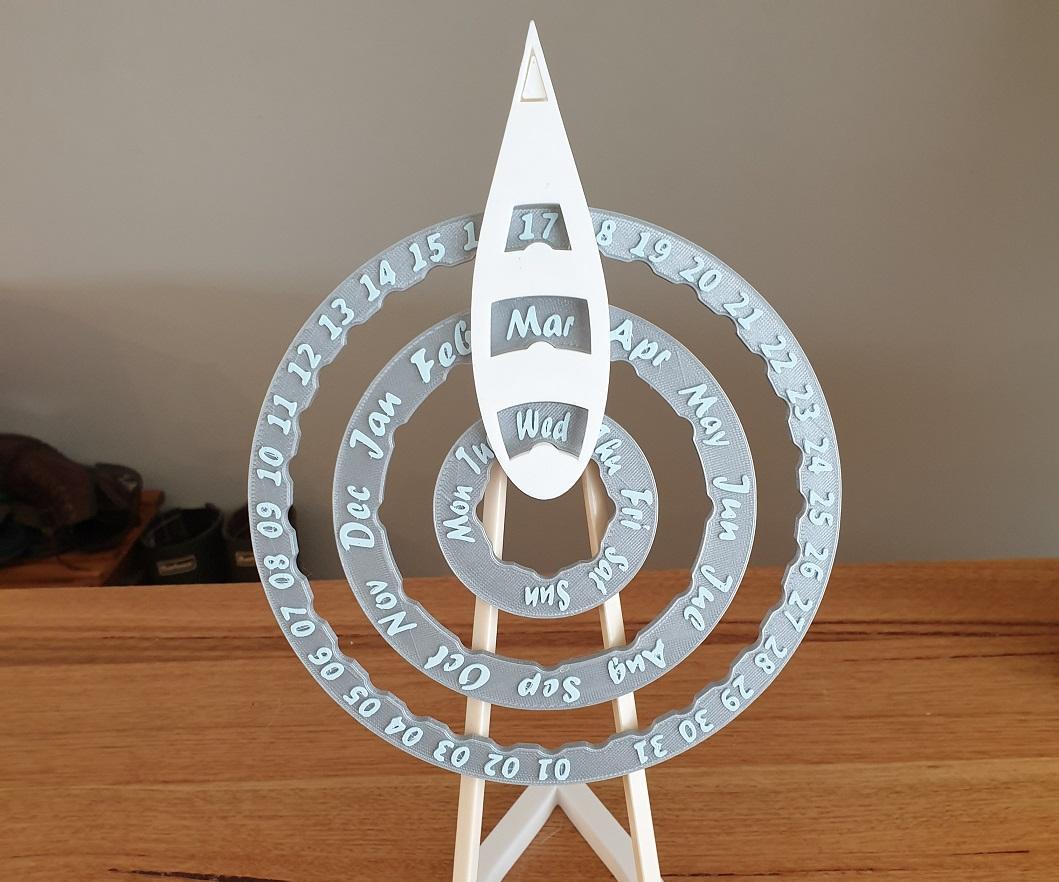 Recycled Chopstick Perpetual Calendar (3D Printed)